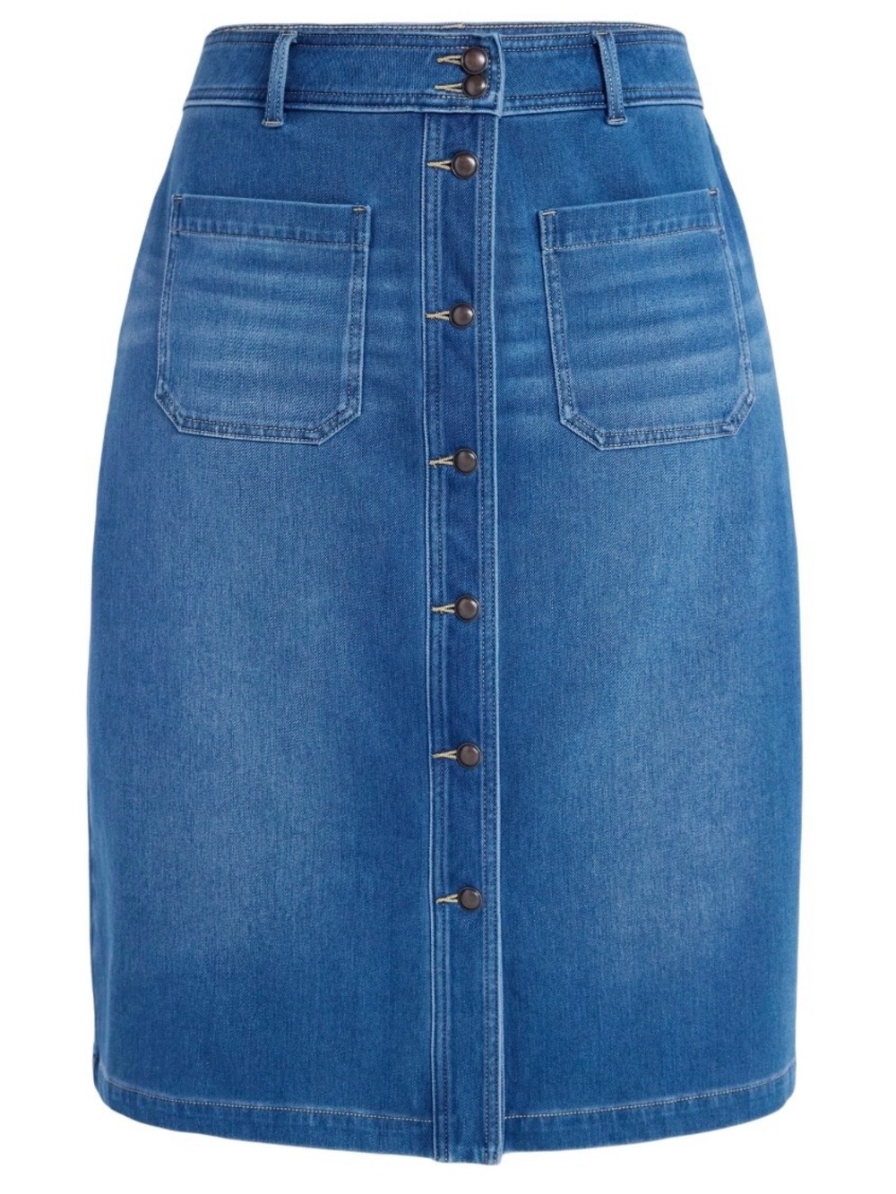 Terra & Sky Women's Size 18W Plus Size Knit Midi Denim Skirt